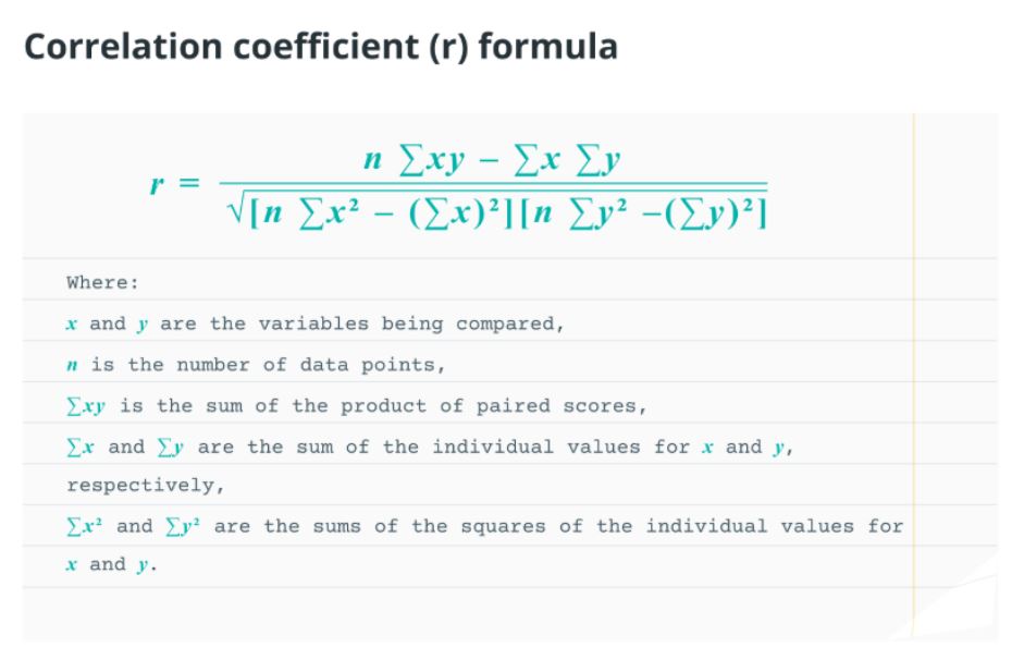 فرمول ضریب همبستگی